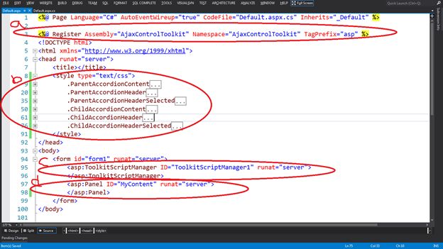 Add the style on the page for Accordion Header